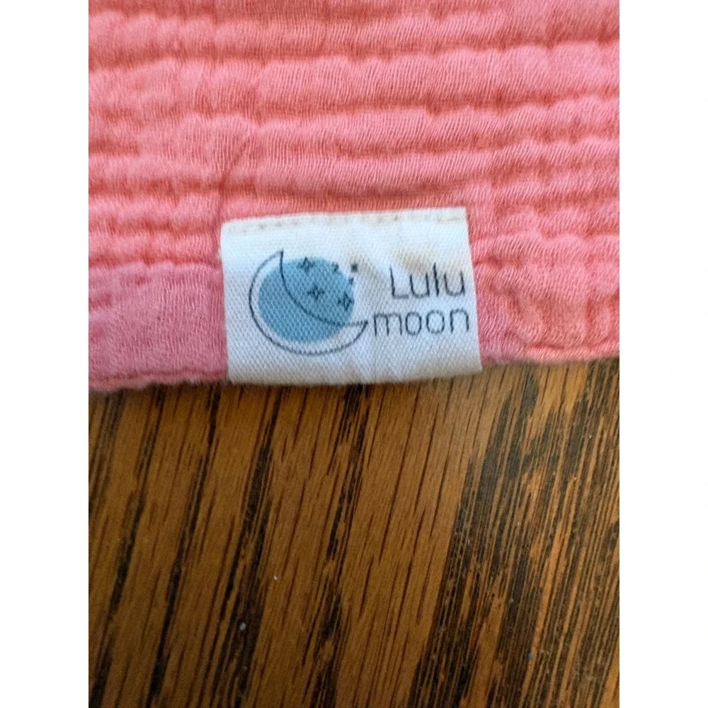 Lulu Moon Bandana Bib Kids OS Pink Muslin Cotton Gauze Snap Closure Drool Bib